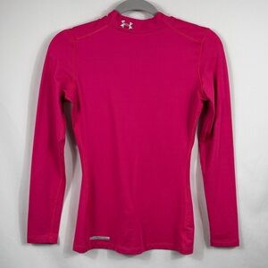 Under Armour Coldgear Mock Fuchsia Hot Pink Long Sleeve Performance Shirt Size S
